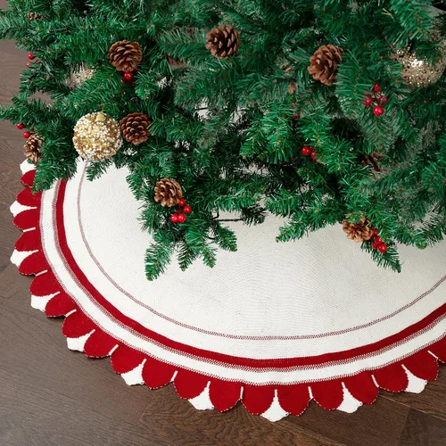 Vista 12 de Mr. Pen - Falda de árbol de Navidad de 48 pulgadas, lentejuelas negras brillantes con faldas de árbol de Navidad de piel sintética blanca Negro