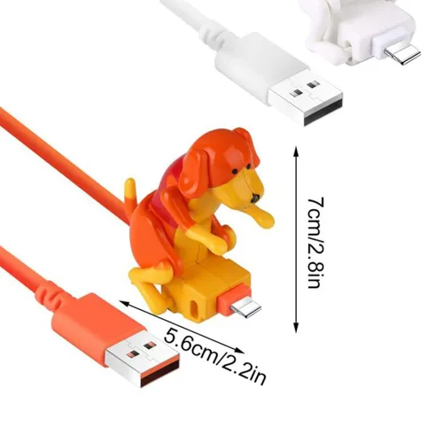 Vista 8 de Funny Humping Dog Tipo-C USB 3.9 ft Rogue Dog Cable de datos de perro, juguete portátil para perro con forma de animal lindo cable de carga duradero