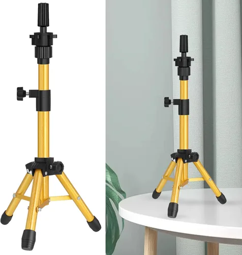 Vista 10 de ZQIAN BEAUTY Trípode de soporte para peluca de 25 pulgadas, soporte de cabeza de maniquí ajustable, soporte de cabeza de peluca para cabezas