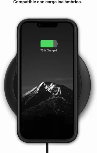 Vista 6 de TENDLIN Compatible con Funda para iPhone 14 de Grano de Madera con Diseño de Textura de Fibra de Carbono, Funda Híbrida de Cuero delgada Negra Negro