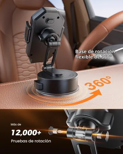 Vista 6 de SUPERONE Soporte para teléfono de coche 3 en 1, soporte de teléfono