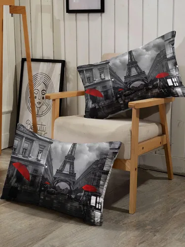 Vista 6 de Datura home Juego de Ropa de Cama Edredón Escenario de Calle de París Torre Eiffel Patrón Estampado Juego de Ropa de Cama con 1 Edredón y 2 Fundas
