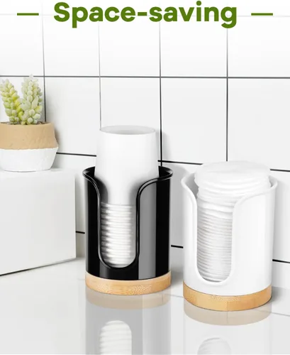 Vista 2 de Dispensador de vasos de baño - Portavasos pequeño para tazas de baño Dixie de 3 oz, tazas de enjuague bucal, dispensador de tazas de 3 a 4 onzas