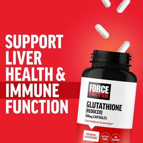 Vista 5 de Force Factor Suplemento de glutatión, suplemento antioxidante con glutatión reducido de 500 mg para una absorción y eficacia superiores