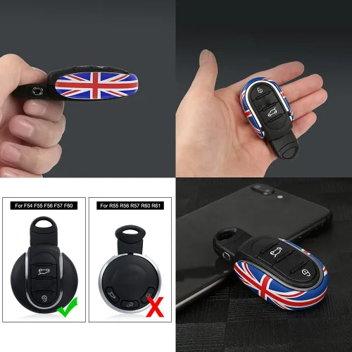 Vista 4 de Heinmo Funda de llave con control remoto de ABS para Cooper ONE S JCW Clubman Countryman F54 F55 F56 F57 F60, accesorios de estilo para coche