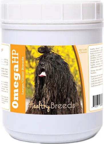 Vista 205 de Healthy Breeds Affenpinscher Omega HP - Masticables suaves para piel y pelaje, 60
