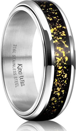 Vista 60 de King Will Anillo giratorio de acero inoxidable 316L para hombres y mujeres, 0.315 in de dragón/nudo celta, anillo para ansiedad para aliviar