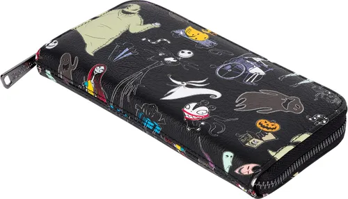 Vista 4 de Loungefly Disney The Nightmare Before Christmas - Cartera estilo acordeón y cremallera alrededor