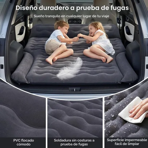 Vista 4 de ABORON SUV Air Mattress with Pump, Inflatable Car Bed for Truck/Tesla/Van Dark Gray