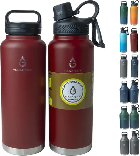 Vista 14 de Botella de agua deportiva aislada con tapa con pajilla, a prueba de polvo, 3 tapas, 24/32/40/64 onzas, apta para lavavajillas y sin BPA, botella