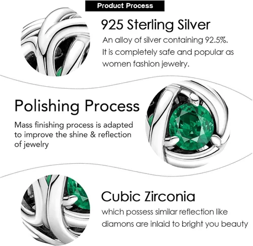 Vista 5 de VALGACLS Dijes de plata de ley 925 con forma de corazón para pulsera, collar, feliz cumpleaños, dije de círculo de eternidad para mujeres y niñas