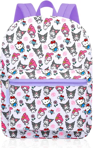 Vista 2 de Hello Kitty and Friends Backpack and Lunchbox - Bundle with 16” Sanrio Backpack, Lunch Bag Featuring My Melody & Kuromi Plus Water Bottle, Stickers