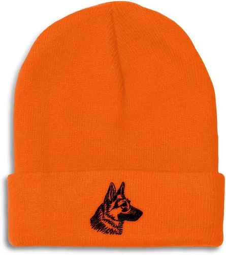 Vista 38 de Gorros personalizados para hombre, sombreros de invierno bordados de cabeza de pastor alemán negro para mujer, gorra de cráneo de acrílico, 1