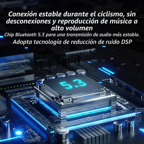 Vista 5 de Altavoces para casco de motocicleta, auriculares Bluetooth, respuesta automática, control de música, 120 horas de reproducción, sistema de alta