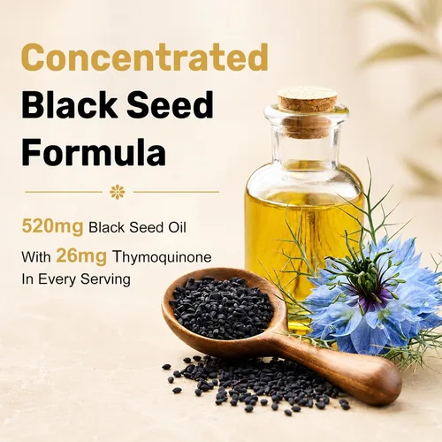 Vista 5 de Black Seed Oil Softgel 500mg prensado en frío - 150 cápsulas