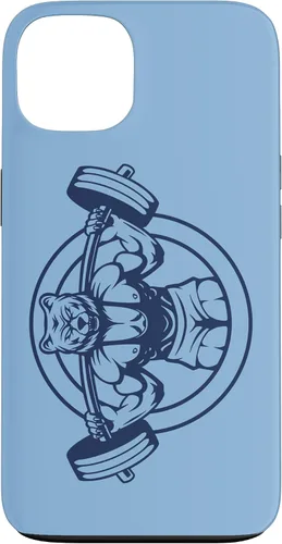 Vista 7 de iPhone 16 Bear Barbell diseño para culturistas caso de culturismo