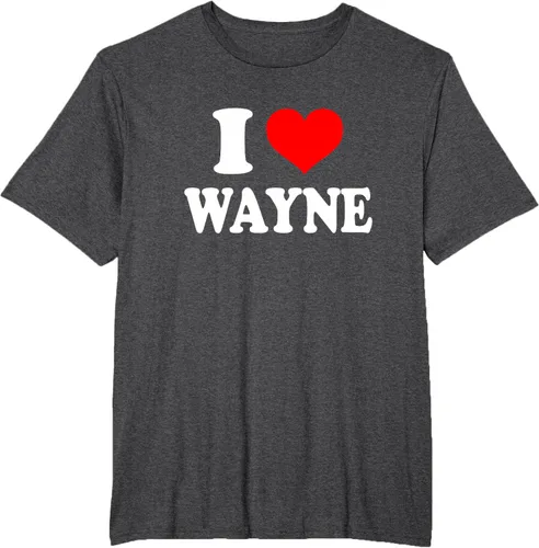 Vista 57 de Wayne - Camiseta I Heart Wayne - I Love Wayne, Negro, S
