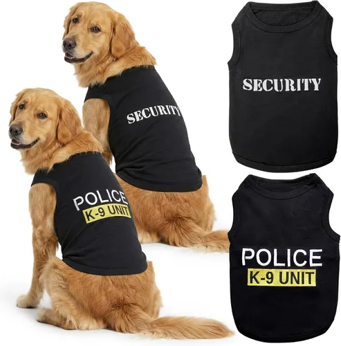 Vista 27 de Camiseta para Perro Parisian Pet - Camiseta Bordada FBI - 100% Algodón, Ropa Transpirable para Perros - Chaleco para Mascotas Sin Mangas - Camisas