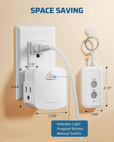 Vista 6 de Dewenwils - Outlet para control remoto, inalámbrico, controlador y receptor único, código de aprendizaje, amplio uso para electrodomésticos.
