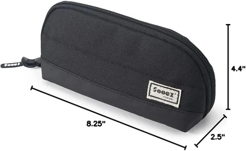 Vista 6 de Sooez - Estuche para lápices y bolígrafos de apertura ancha, estuche ligero y espacioso con cremallera, bolsa de papelería con bonito diseño