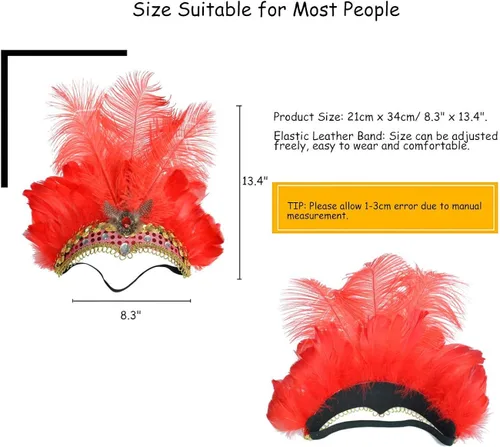 Vista 2 de PICTURESQUE Carnival Feather Headpiece Showgirl Headband