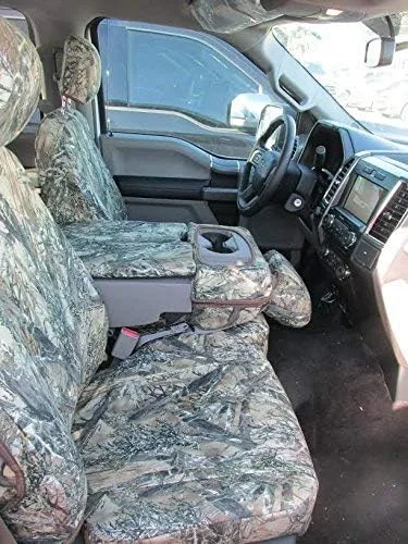 Vista 5 de Durafit Seat Covers, Juego de fundas de asiento delantero y trasero compatibles con Ford F150-F550 Super Crew 2019-2022 fabricado en tela