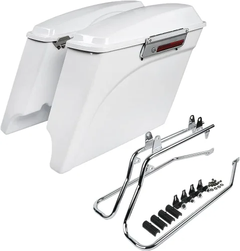 Vista 14 de Kit de soporte de conversión para alforjas extendidas de 4" TCMT, compatible con Harley Heritage Softail Fatboy FLSTF Breakout 1984-2017, negro