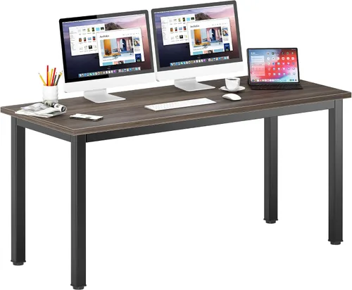 Vista 24 de DlandHome - Escritorio pequeño para computadora de 31.5 pulgadas para oficina en casa, color negro