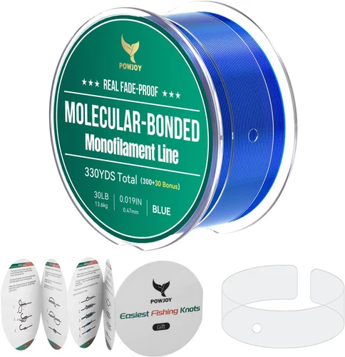 Vista 32 de Monofilament Fishing Line, Invisible Nylon Wire, Knot Guide Cards Transparente