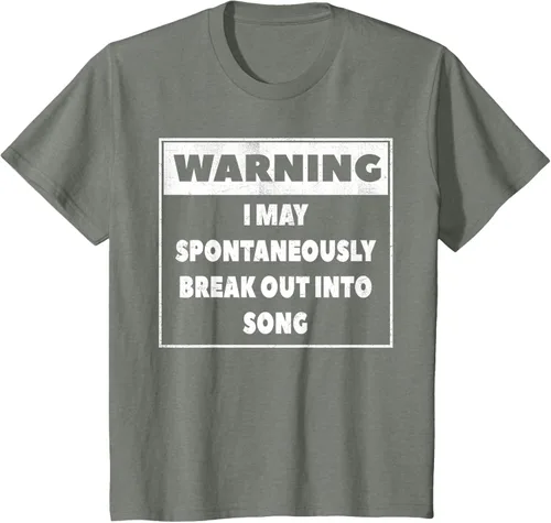 Vista 73 de Advertencia I may Spontaneously romper en canción camiseta