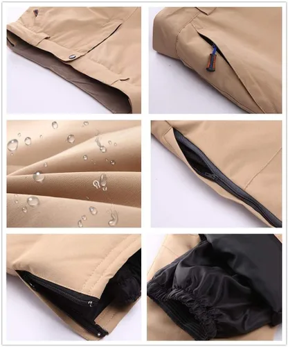 Vista 8 de YEEFINE Traje de esquí para hombre, chaqueta de esquí y pantalones, impermeable, traje de nieve para exteriores, cálido invierno, chaquetas