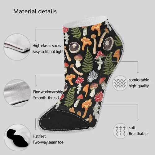 Vista 6 de Ankle Socks Women Ankle Sock Women's Dress Socks Funny Cute Mushrooms Funny Mushrooms Magic Mushrooms Plant Forest No Show Ankle Socks Girl