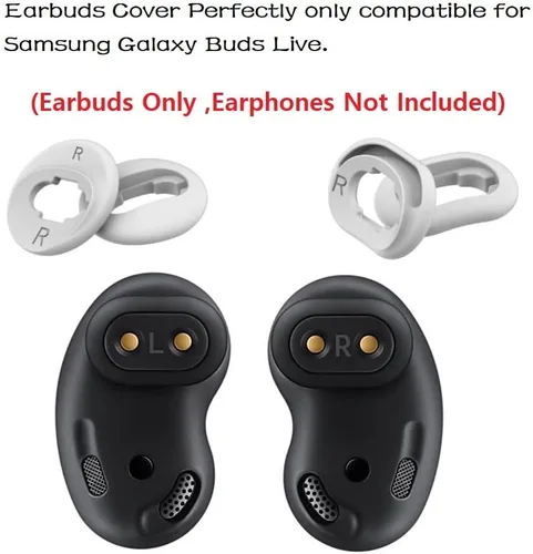 Vista 4 de 8 pares L/S Galaxy Buds Live Ear Tips de repuesto para auriculares, color blanco