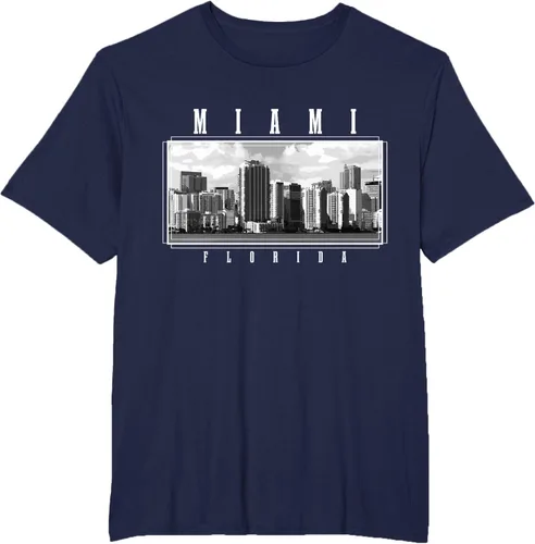 Vista 11 de Miami Skyline Florida Pride Vintage Miami Camiseta, Negro