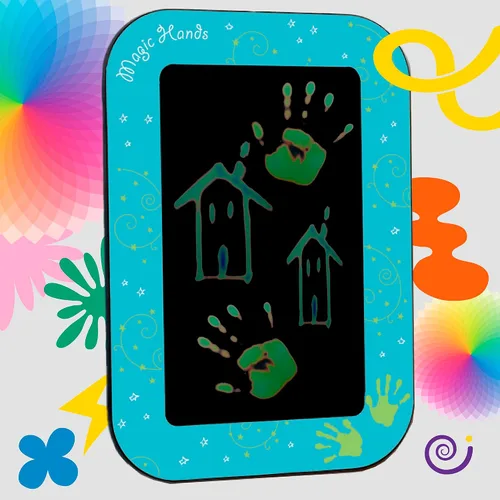 Vista 2 de Panel de manos mágicas, actividad de pared sensible al calor que cambia de color, interactivo preescolar, 22 x 1.25 x 15 pulgadas (20-MGC-009)