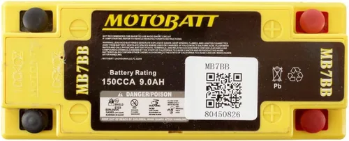 Vista 3 de MotoBatt MB7BB (12V 9 Amp) 150CCA activada de fábrica QuadFlex AGM Reemplazo de batería - YB7B-B