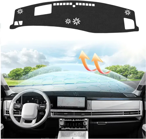Vista 34 de CARTIST Cubierta negra para salpicadero para Toyota Solara 2004-2008, antideslizante, antirreflejo, protección UV, tapete interior de primera calidad