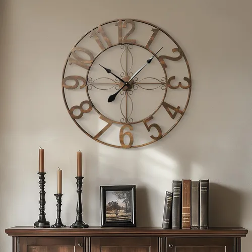 Vista 60 de Cuspin Reloj de pared de 24 pulgadas con engranajes, reloj de metal
