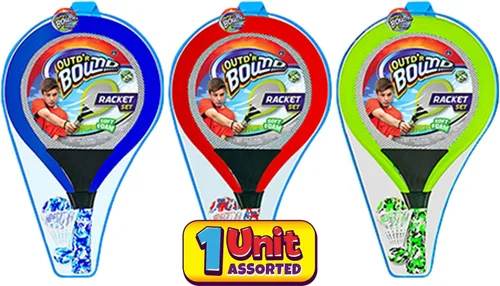 Vista 3 de Juego de bádminton con 2 raquetas, pelota de playa y Birdie - Colores surtidos - Raqueta de tenis ligera Juegos al aire libre Juego de juguetes