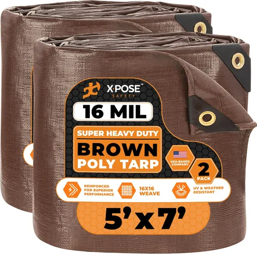 Vista 65 de Xpose Safety - Lona protectora de polietileno de 4 x 20 pies, 16 mil o 0.4mm de grosor, resistente y reforzada para evitar desgarros, resistente a