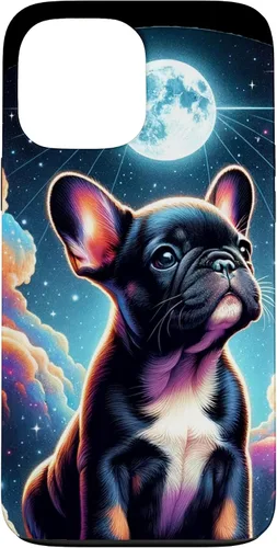 Vista 23 de Funda para iPhone SE (2020) / 7 / 8 Bulldog Francés Puppy Under The Moon In Space