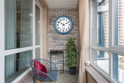 Vista 5 de JENLYSTIME Reloj de pared retro impermeable de 12 pulgadas para interior/exterior con termómetro, silencioso, redondo, de cuarzo, funciona con 40