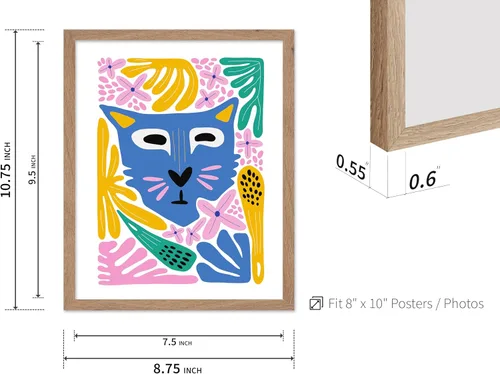 Vista 3 de Poster Master Póster de gato – Estampado floral retro – Arte de flores – Arte colorido de gato – Arte bohemio chic – Arte abstracto genial – Arte