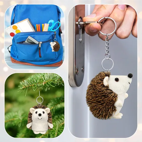 Vista 5 de Zubebe Mini erizo de juguete a granel, regalo de fin de año, regalo de fin de año, peluche de 4 pulgadas, pequeño recuerdo de fiesta, llavero