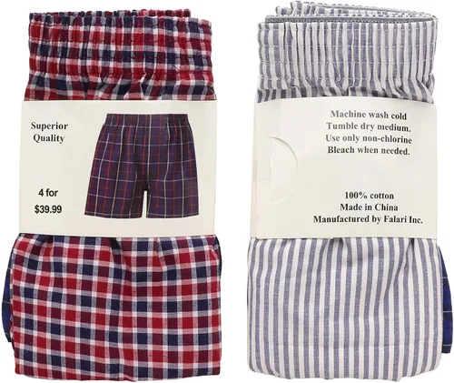 Vista 4 de Falari - Ropa interior para hombre (4 unidades)100 % algodón de primera calidad.