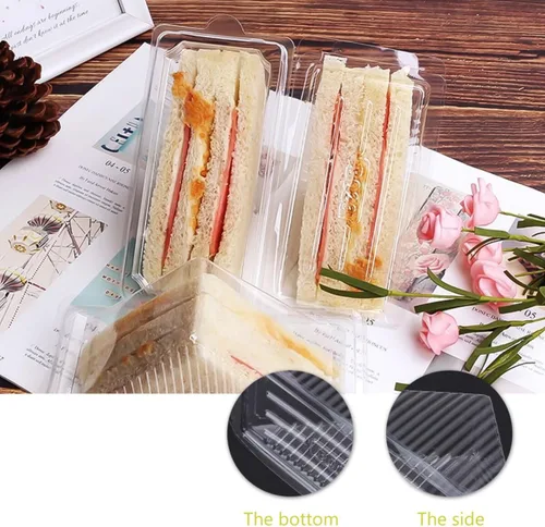 Vista 6 de DOITOOL 100pcs Sandwich Contenedores Plástico Sandwich Box Plástico Sandwich Triángulo Bolsa