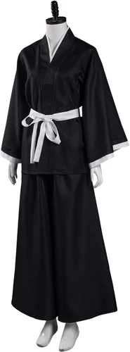 Vista 2 de Conjunto de kimono tradicional de anime japonés para mujer, disfraz de samurái del período Edo