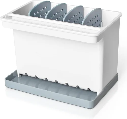 Vista 8 de JOMOLA Organizador de fregadero de cocina, soporte para esponjas y cepillos de dientes para baños, soporte para utensilios de cocina, organizador