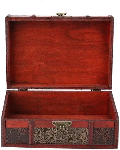 Vista 3 de Caja de almacenamiento de madera vintage organizador de joyas de libro de gran tamaño(1)
