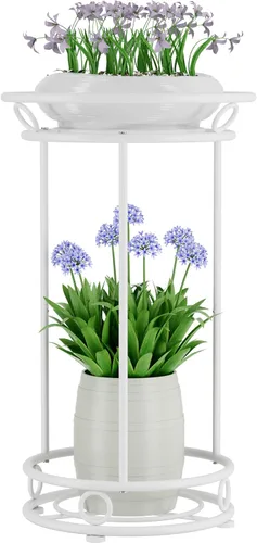 Vista 8 de YIUKEA - Soporte para plantas para interiores y exteriores - Estante organizador alto de varios niveles de metal para macetas, exhibidor de flores